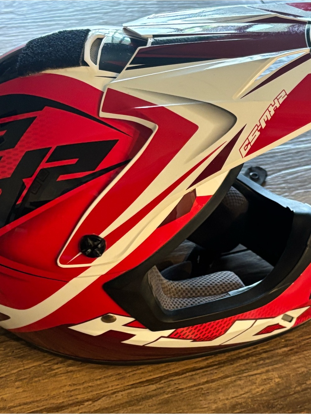 Red White HRC Full-Face Motorcycle Helmet